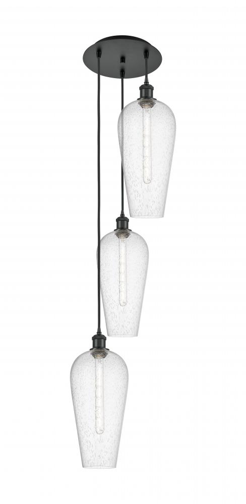 Chelsea - 3 Light - 15 inch - Matte Black - Cord Hung - Multi Pendant