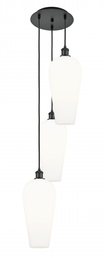 Chelsea - 3 Light - 15 inch - Matte Black - Cord Hung - Multi Pendant