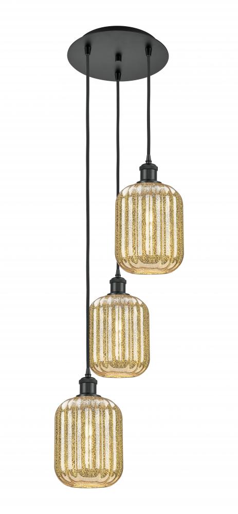 Preston Cylinder - 3 Light - 13 inch - Matte Black - Cord Hung - Multi Pendant