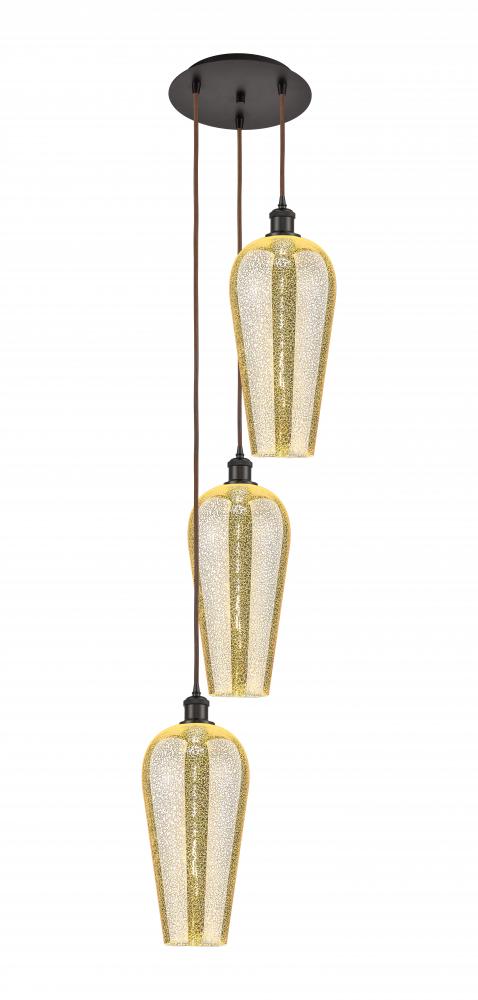 Chelsea - 3 Light - 15 inch - Oil Rubbed Bronze - Cord Hung - Multi Pendant