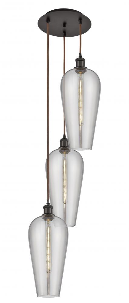 Chelsea - 3 Light - 15 inch - Oil Rubbed Bronze - Cord Hung - Multi Pendant