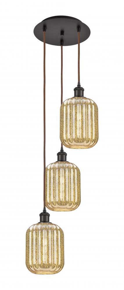 Preston Cylinder - 3 Light - 13 inch - Oil Rubbed Bronze - Cord Hung - Multi Pendant