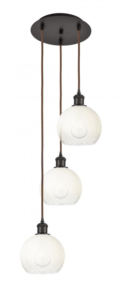 Brookhaven Globe - 3 Light - 14 inch - Oil Rubbed Bronze - Cord Hung - Multi Pendant