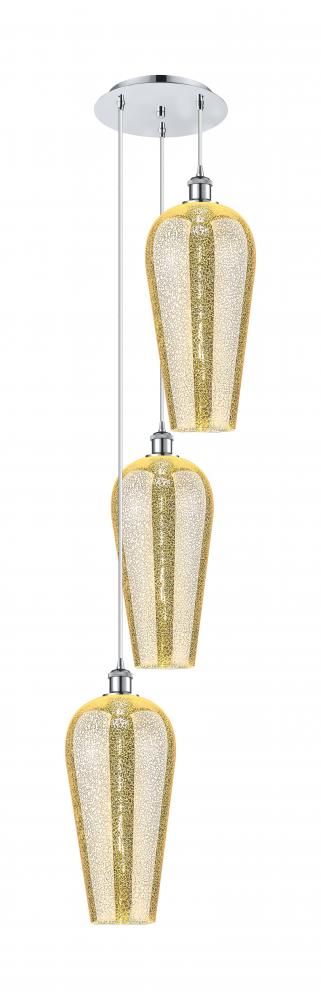 Chelsea - 3 Light - 15 inch - Polished Chrome - Cord Hung - Multi Pendant