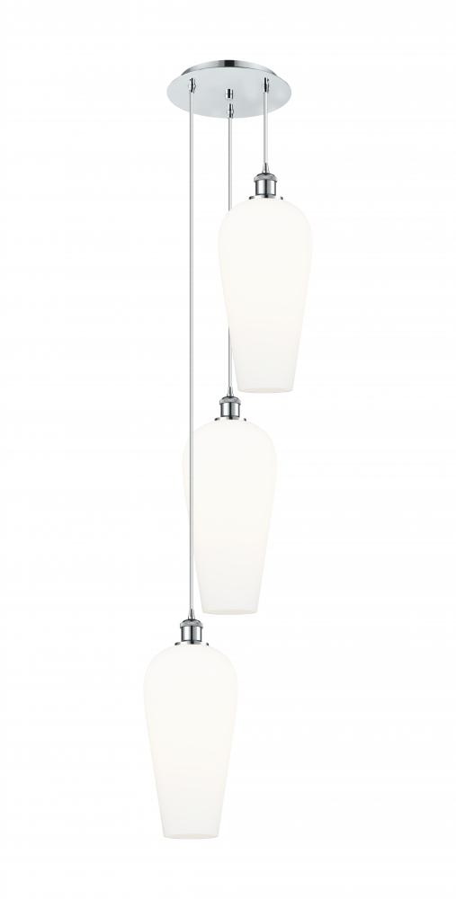 Chelsea - 3 Light - 15 inch - Polished Chrome - Cord Hung - Multi Pendant