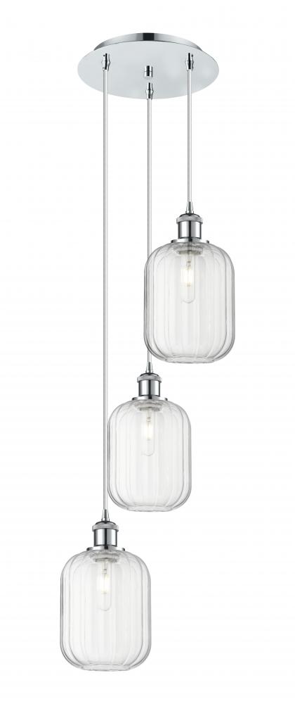 Preston Cylinder - 3 Light - 13 inch - Polished Chrome - Cord Hung - Multi Pendant