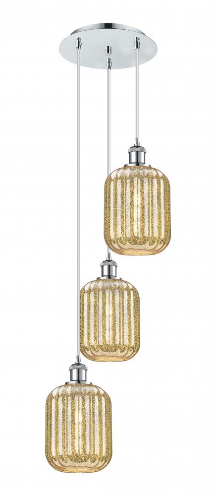 Preston Cylinder - 3 Light - 13 inch - Polished Chrome - Cord Hung - Multi Pendant