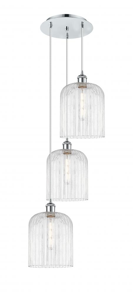 Bridal Veil - 3 Light - 12 inch - Polished Chrome - Cord Hung - Multi Pendant