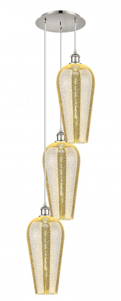 Chelsea - 3 Light - 15 inch - Polished Nickel - Cord Hung - Multi Pendant