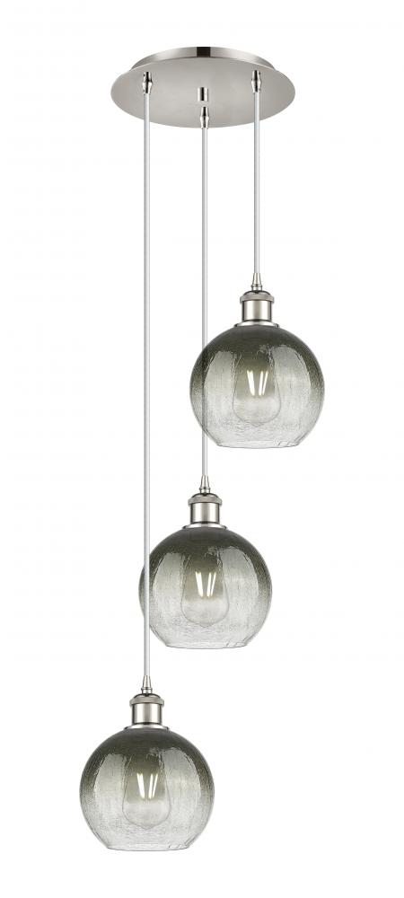 Brookhaven Globe - 3 Light - 14 inch - Polished Nickel - Cord Hung - Multi Pendant