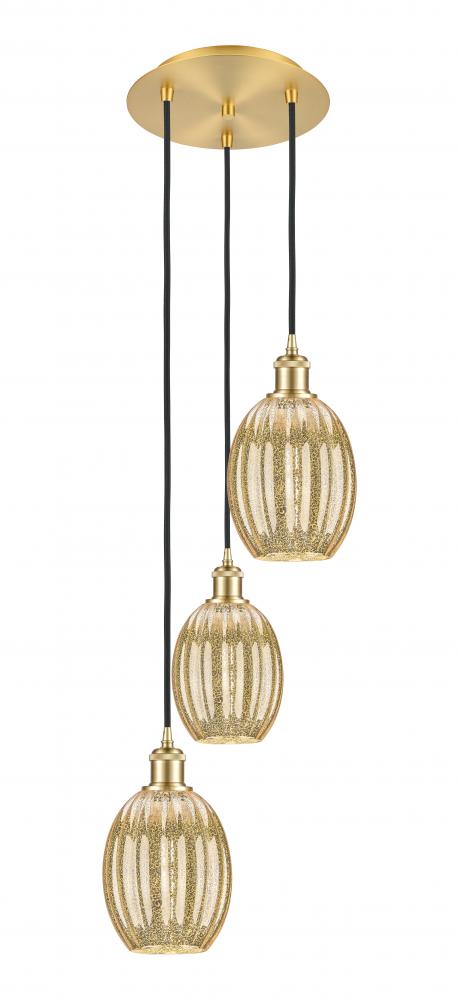 Preston Bulb - 3 Light - 13 inch - Satin Gold - Cord Hung - Multi Pendant