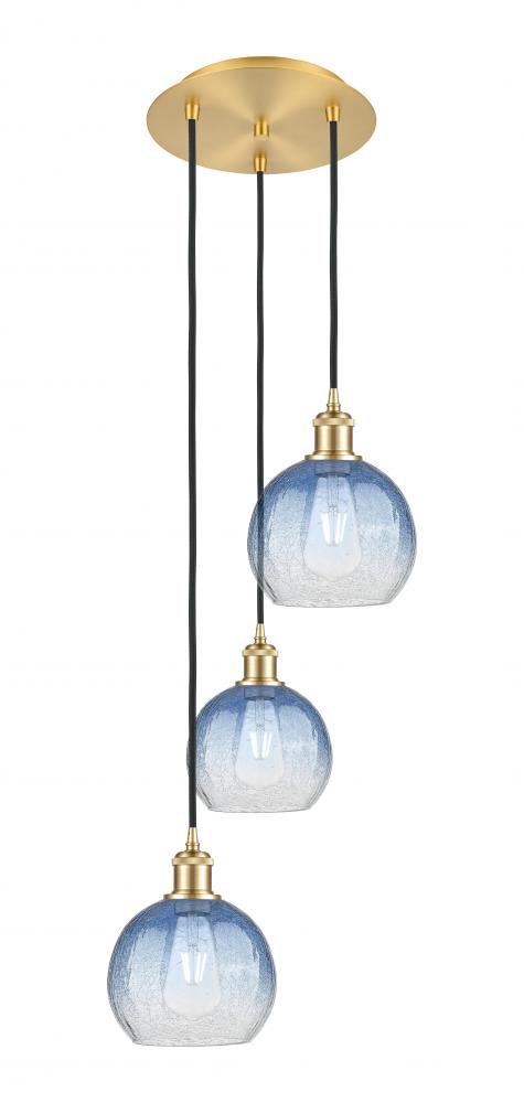 Brookhaven Globe - 3 Light - 14 inch - Satin Gold - Cord Hung - Multi Pendant