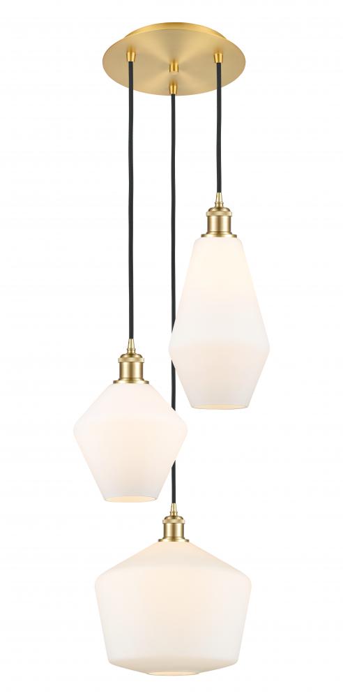 Cindyrella - 3 Light - 17 inch - Satin Gold - Cord hung - Multi Pendant