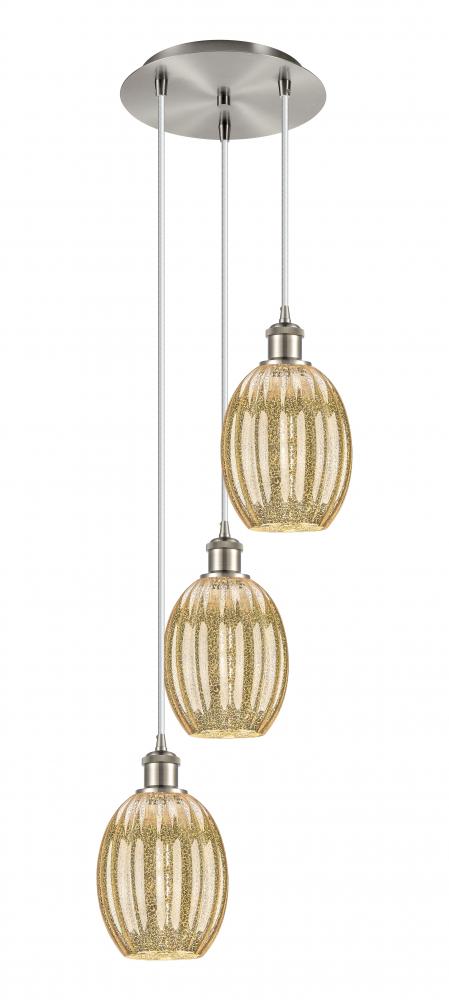 Preston Bulb - 3 Light - 13 inch - Brushed Satin Nickel - Cord Hung - Multi Pendant