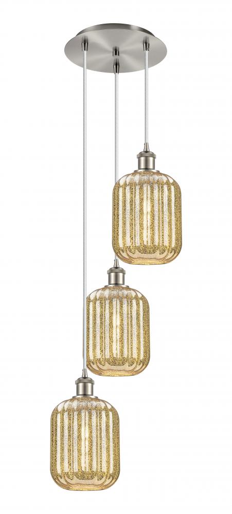Preston Cylinder - 3 Light - 13 inch - Brushed Satin Nickel - Cord Hung - Multi Pendant