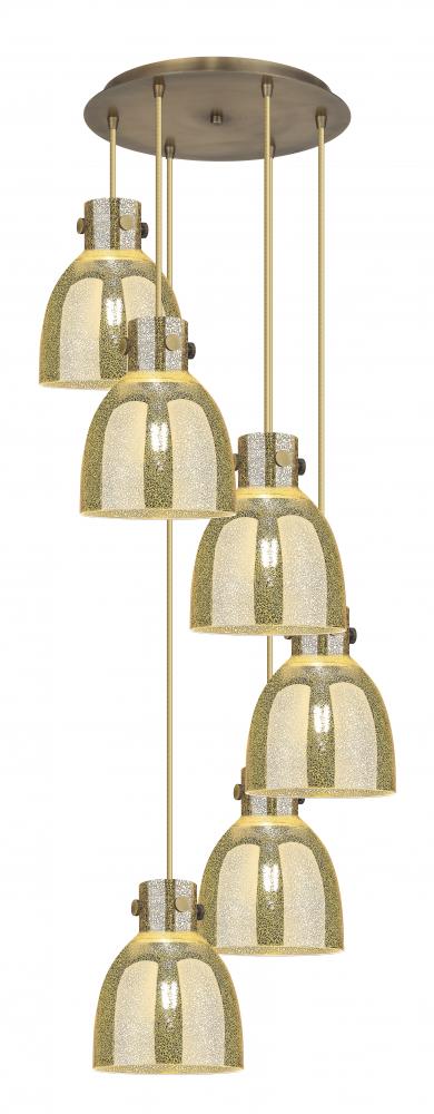 Newton Bell - 6 Light - 19 inch - Brushed Brass - Multi Pendant