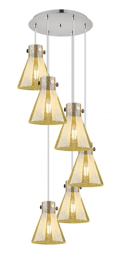Newton Cone - 6 Light - 19 inch - Polished Nickel - Multi Pendant