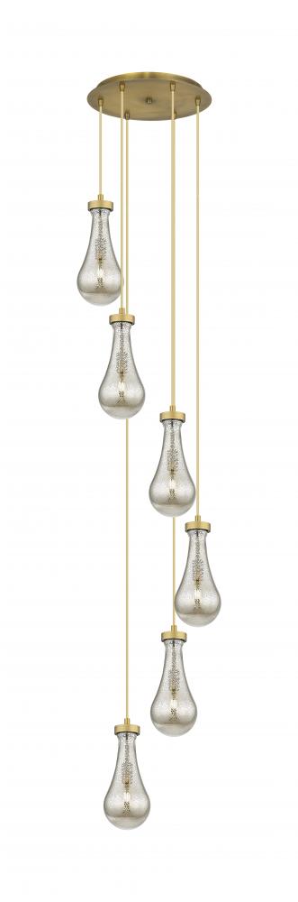 Owego - 6 Light - 16 inch - Brushed Brass - Multi Pendant