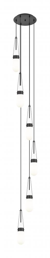 Milan - 6 Light - 15 inch - Matte Black - Multi Pendant