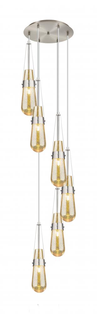 Milan - 6 Light - 15 inch - Brushed Satin Nickel - Multi Pendant