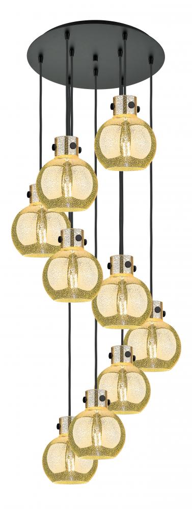 Newton Sphere - 9 Light - 22 inch - Matte Black - Cord hung - Multi Pendant
