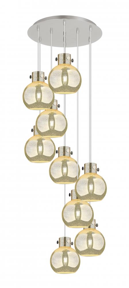 Newton Sphere - 9 Light - 22 inch - Polished Nickel - Cord hung - Multi Pendant