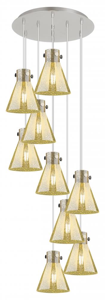 Newton Cone - 9 Light - 22 inch - Polished Nickel - Multi Pendant