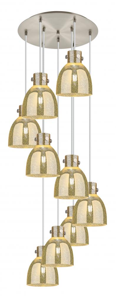 Newton Bell - 9 Light - 22 inch - Brushed Satin Nickel - Multi Pendant