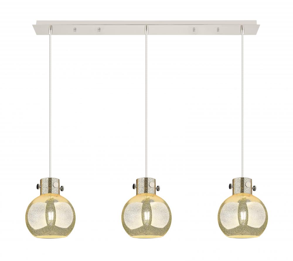 Newton Sphere - 3 Light - 40 inch - Polished Nickel - Cord hung - Linear Pendant