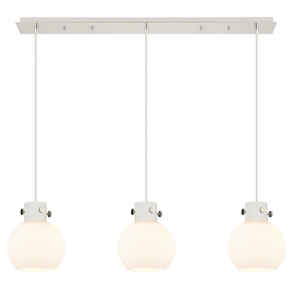 Newton Sphere - 3 Light - 40 inch - Polished Nickel - Cord hung - Linear Pendant