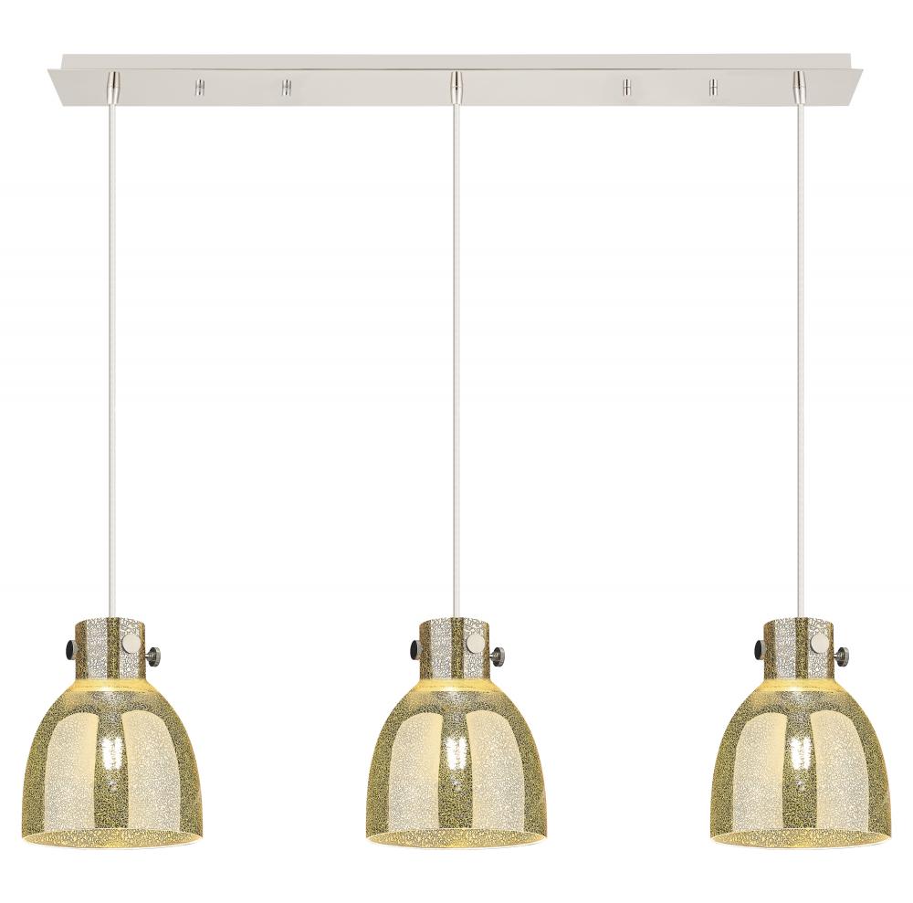 Newton Bell - 3 Light - 40 inch - Polished Nickel - Linear Pendant