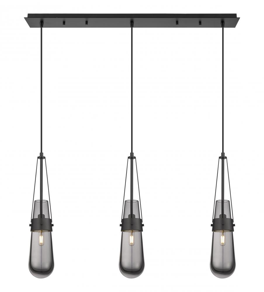 Milan - 3 Light - 36 inch - Matte Black - Linear Pendant