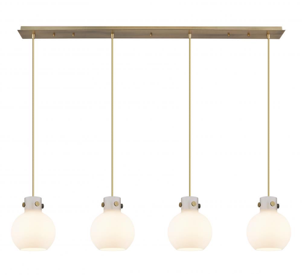 Newton Sphere - 4 Light - 52 inch - Brushed Brass - Cord hung - Linear Pendant