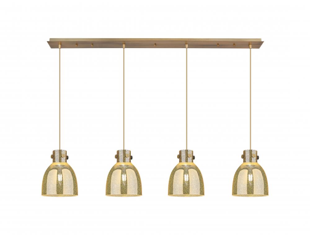 Newton Bell - 4 Light - 52 inch - Brushed Brass - Linear Pendant