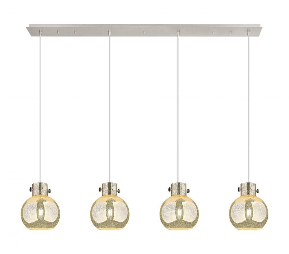 Newton Sphere - 4 Light - 52 inch - Polished Nickel - Cord hung - Linear Pendant