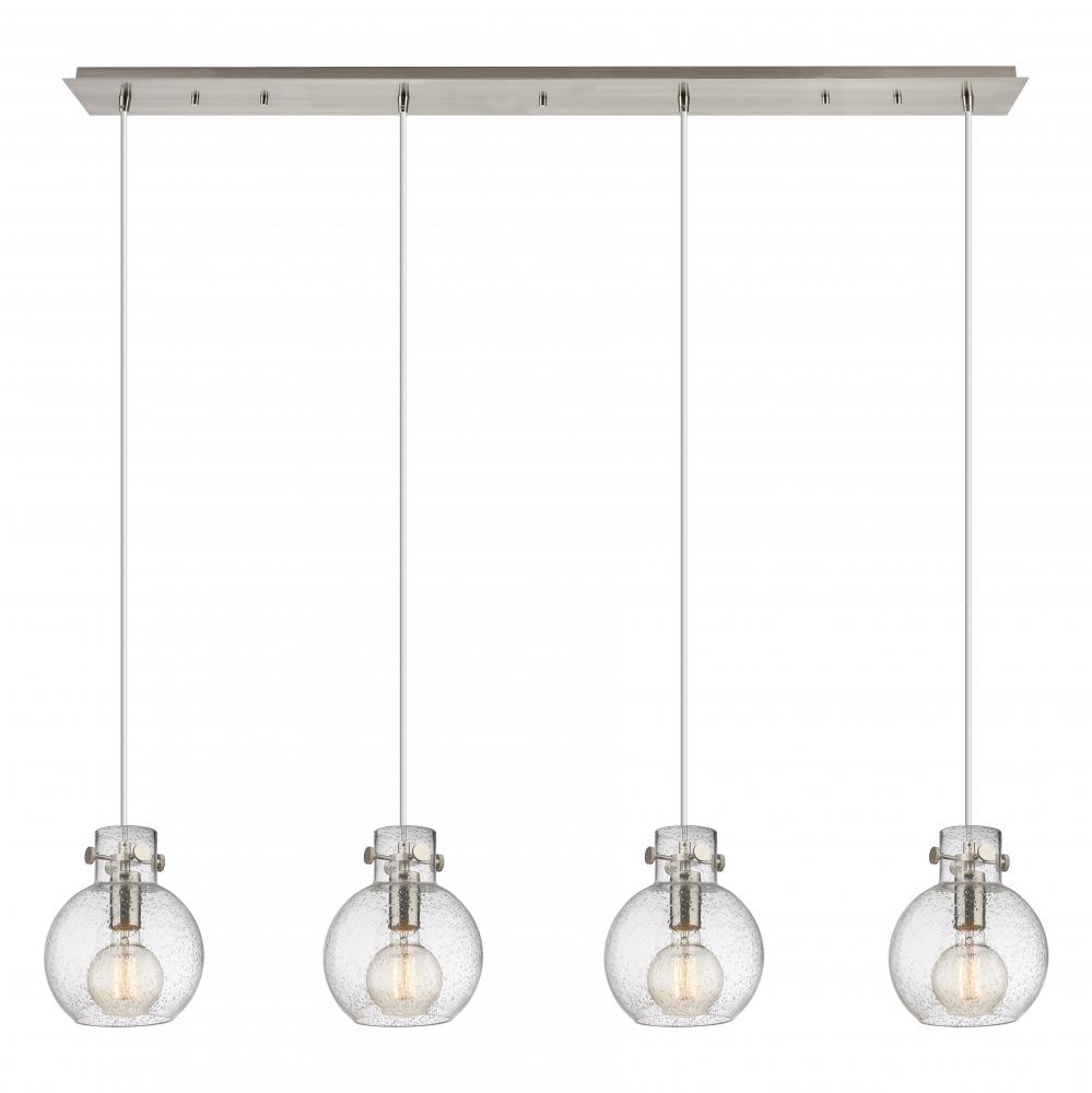 Newton Sphere - 4 Light - 52 inch - Brushed Satin Nickel - Cord hung - Linear Pendant