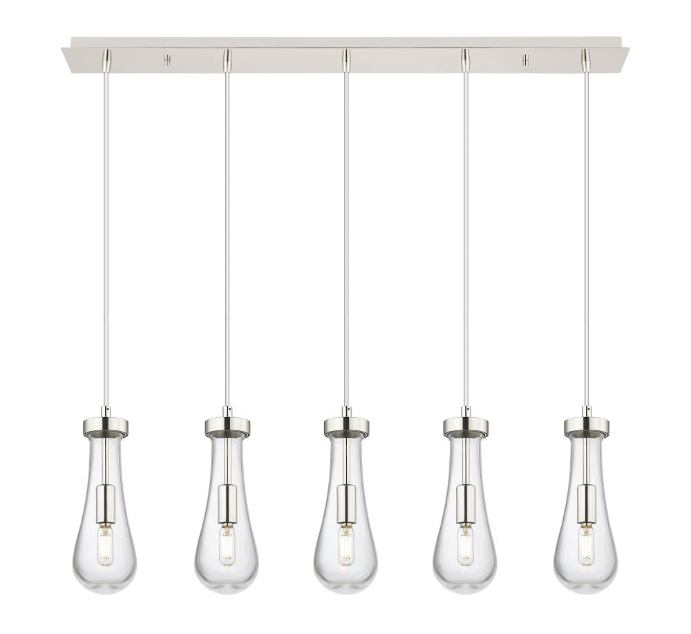 Owego - 5 Light - 37 inch - Polished Nickel - Linear Pendant