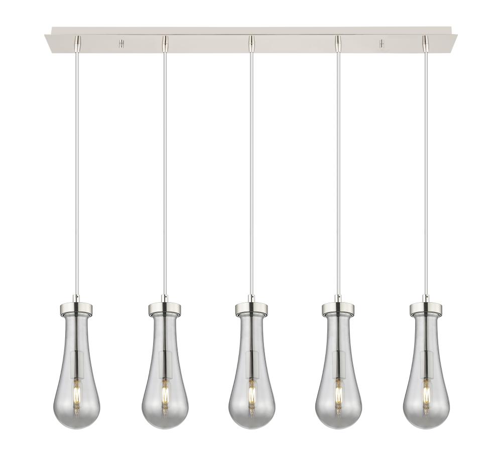 Owego - 5 Light - 37 inch - Polished Nickel - Linear Pendant