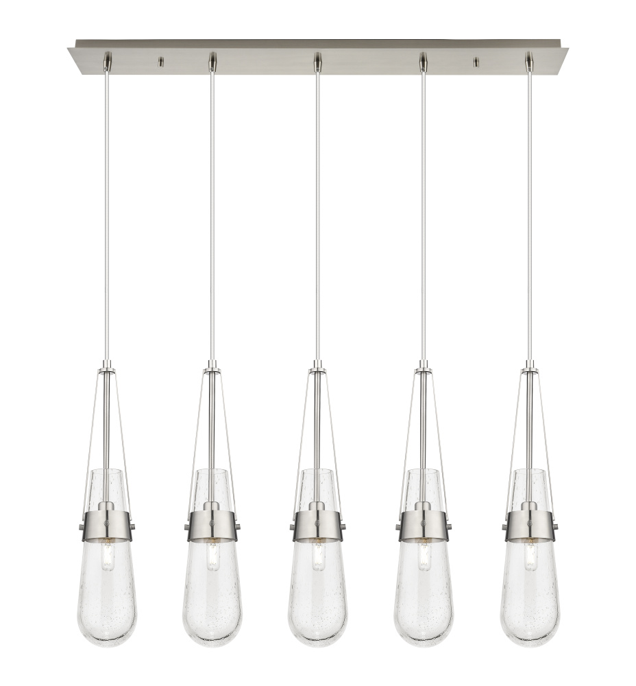 Milan - 5 Light - 36 inch - Brushed Satin Nickel - Linear Pendant