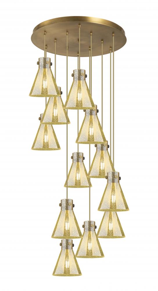 Newton Cone - 12 Light - 27 inch - Brushed Brass - Multi Pendant