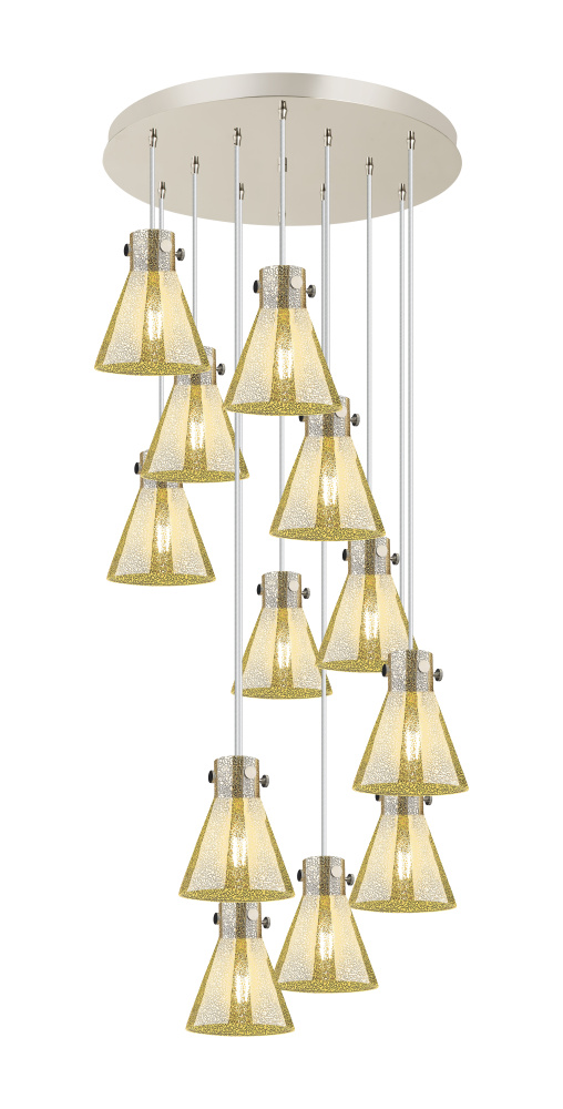 Newton Cone - 12 Light - 27 inch - Polished Nickel - Multi Pendant