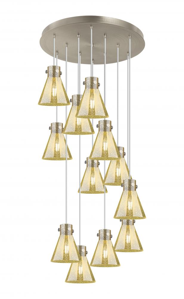 Newton Cone - 12 Light - 27 inch - Brushed Satin Nickel - Multi Pendant