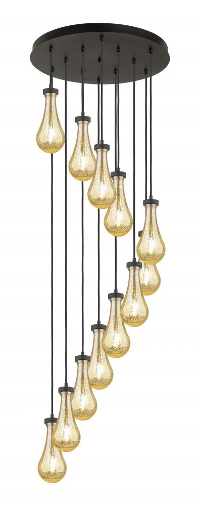 Owego - 12 Light - 24 inch - Matte Black - Multi Pendant