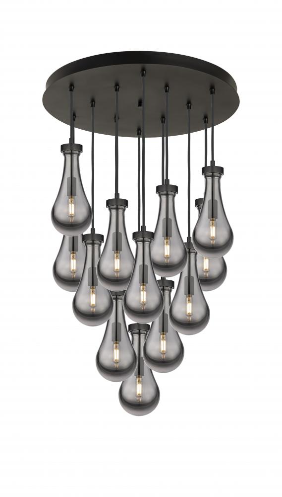Owego - 12 Light - 24 inch - Matte Black - Multi Pendant
