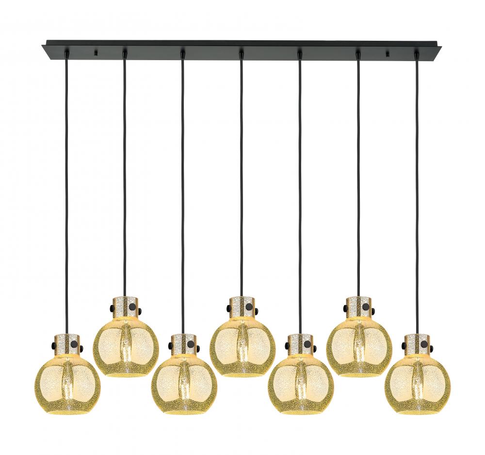 Newton Sphere - 7 Light - 52 inch - Matte Black - Cord hung - Linear Pendant