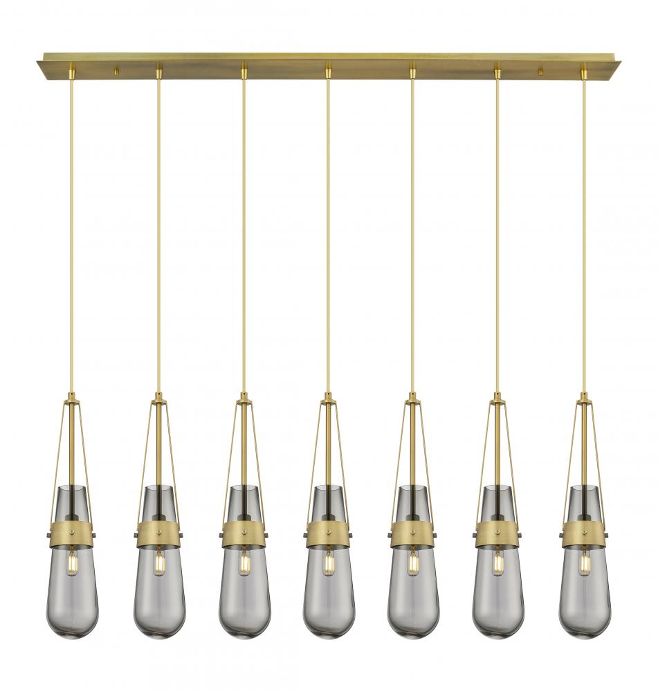Milan - 7 Light - 48 inch - Brushed Brass - Linear Pendant