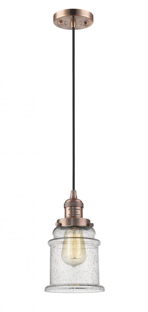 Canton - 1 Light - 6 inch - Antique Copper - Cord hung - Mini Pendant