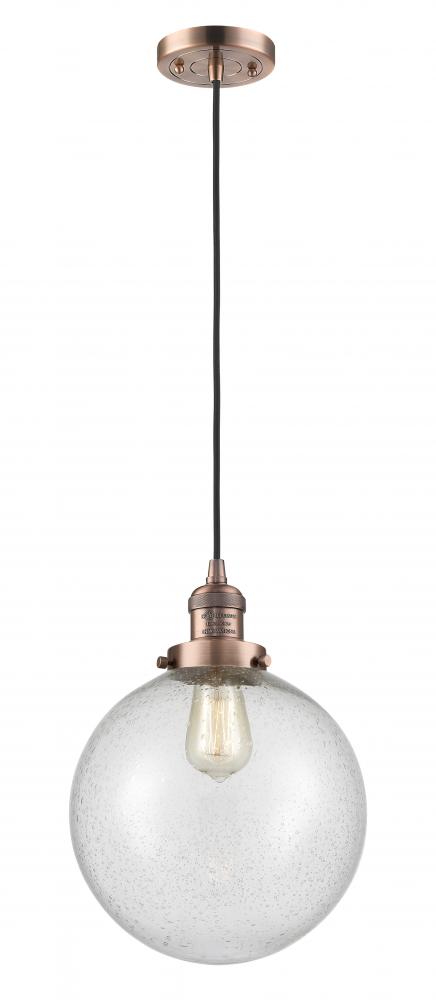 Beacon - 1 Light - 10 inch - Antique Copper - Cord hung - Mini Pendant