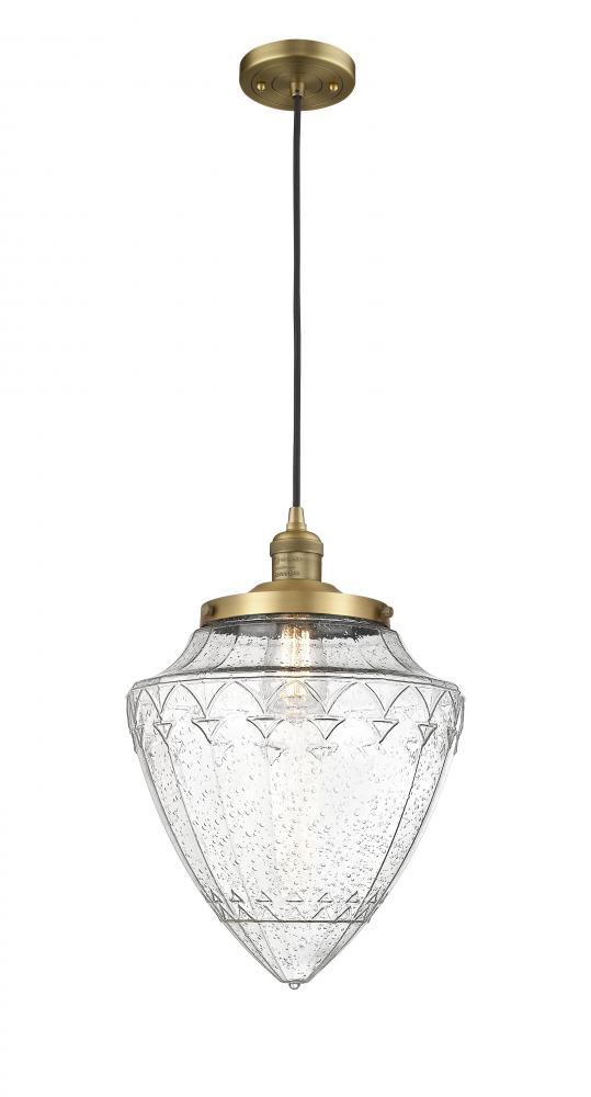 Bullet - 1 Light - 12 inch - Brushed Brass - Cord hung - Mini Pendant
