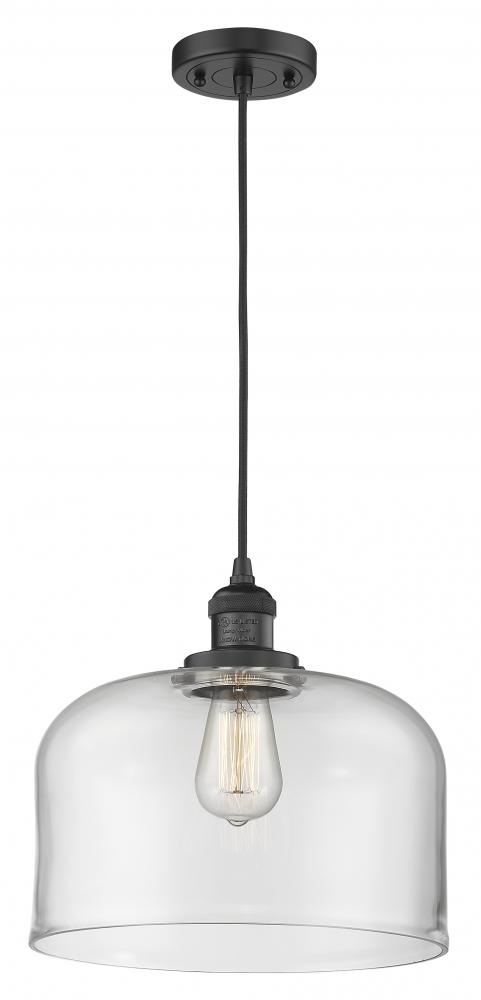 Bell - 1 Light - 12 inch - Matte Black - Cord hung - Mini Pendant